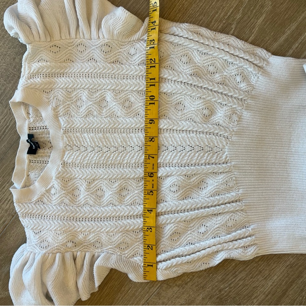 Express White Flutter Sleeve Ruffled short sleeve top - Picture 6 of 7